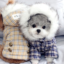 Load image into Gallery viewer, Winter dog cloth with fur hoodie